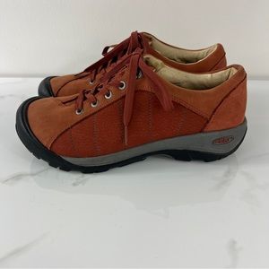 KEEN Presidio Burnt Henna Suede Hiking Low Top Sneakers Lace up Oxfords 8.5 Red